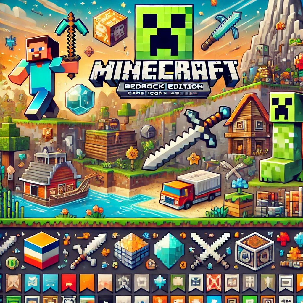 minecraft bedrock edition (2011) game icons banners